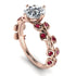 Leaves All Around Rose Gold Diamond Ring - Sydney 2ct No. 47